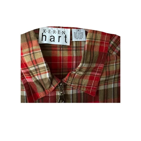 Vintage 90’s plaid zipper front shirt - Picture 3 of 4